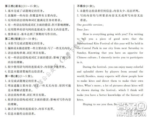 百校联考2020年高考考前冲刺必刷卷一英语答案 百校联考2020年高考考前冲刺必刷卷一英语答案