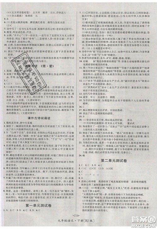 2020优学名师名题九年级语文下册人教版答案 2020优学名师名题九年级语文下册人教版答案