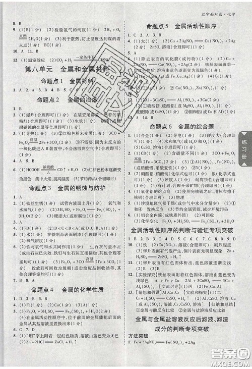新疆青少年出版社2020年辽宁中考面对面化学人教版答案 新疆青少年出版社2020年辽宁中考面对面化学人教版答案
