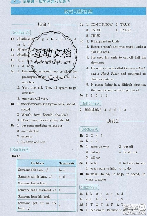 2020年全易通初中英语八年级下册人教版答案 2020年全易通初中英语八年级下册人教版答案