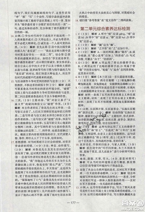 2020年金星教育同学七年级语文下册人教版答案 2020年金星教育同学七年级语文下册人教版答案