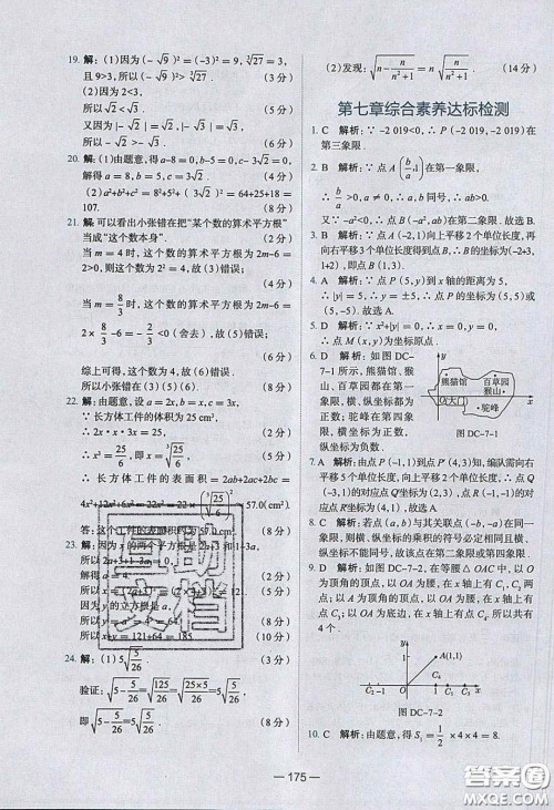 2020年金星教育同学七年级数学下册人教版答案 2020年金星教育同学七年级数学下册人教版答案
