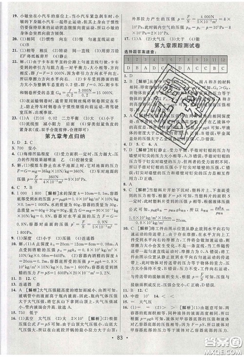 2020年期末考向标海淀新编跟踪突破测试卷八年级物理下册教科版答案 2020年期末考向标海淀新编跟踪突破测试卷八年级物理下册教科版答案