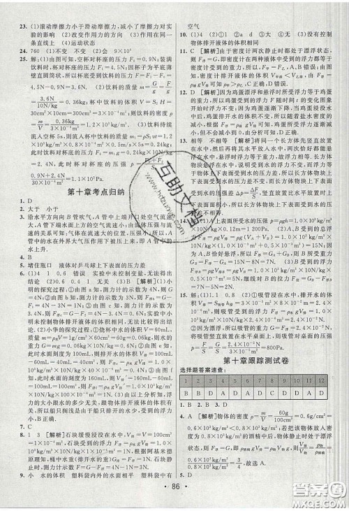 2020年期末考向标海淀新编跟踪突破测试卷八年级物理下册教科版答案 2020年期末考向标海淀新编跟踪突破测试卷八年级物理下册教科版答案