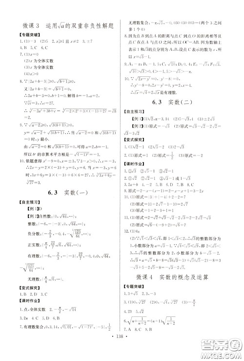 2020年长江全能学案同步练习册数学七年级下册人教版参考答案