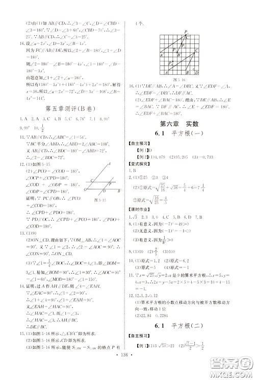 2020年长江全能学案同步练习册数学七年级下册人教版参考答案