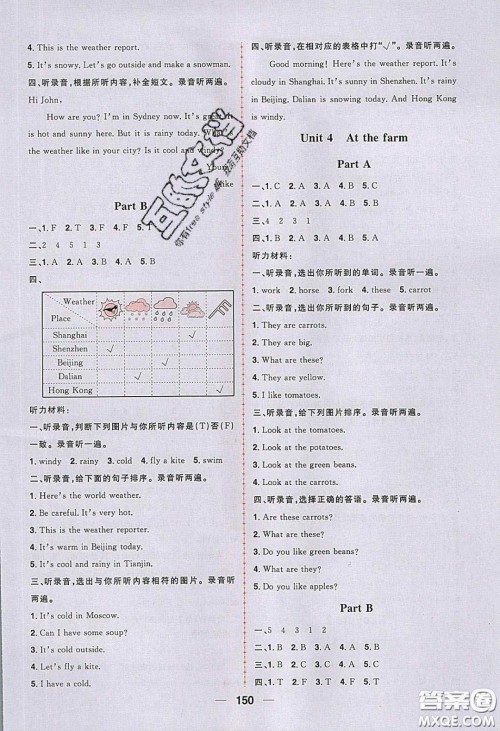 2020年核心素养天天练四年级英语下册人教版答案 2020年核心素养天天练四年级英语下册人教版答案