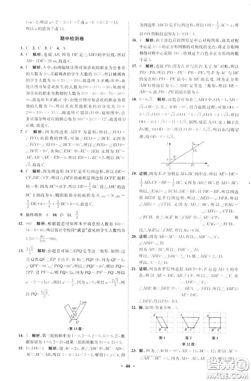 2020年初中数学小题狂做提优版八年级下册苏科版参考答案