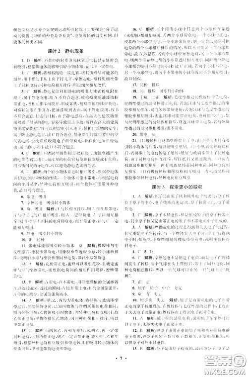 2020年初中物理小题狂做提优版八年级下册苏科版参考答案