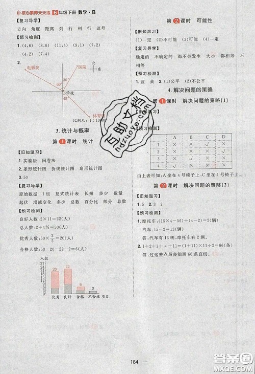 2020年核心素养天天练六年级数学下册北师大版答案