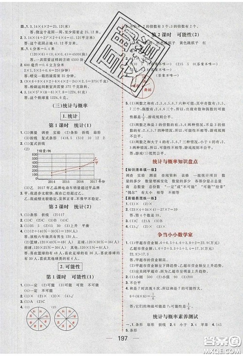 2020年核心素养天天练六年级数学下册北师大版答案