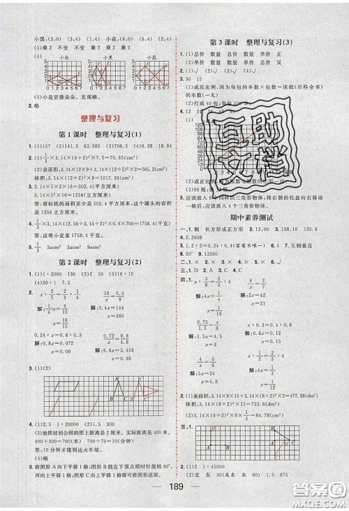 2020年核心素养天天练六年级数学下册北师大版答案