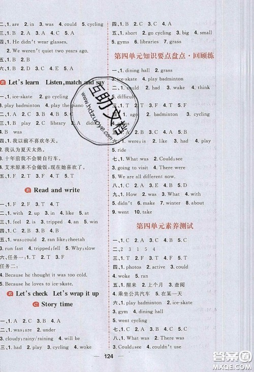 2020年核心素养天天练六年级英语下册人教版答案 2020年核心素养天天练六年级英语下册人教版答案