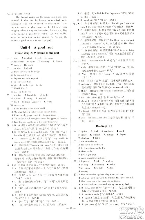 2020年初中英语小题狂做提优版八年级下册译林版参考答案