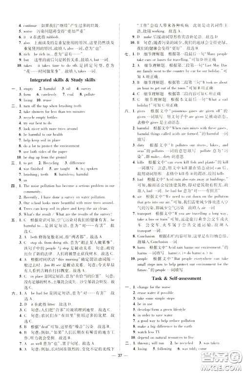 2020年初中英语小题狂做提优版八年级下册译林版参考答案