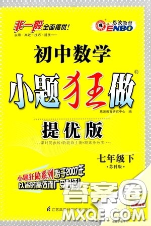 2020年初中数学小题狂做提优版七年级下册苏科版参考答案