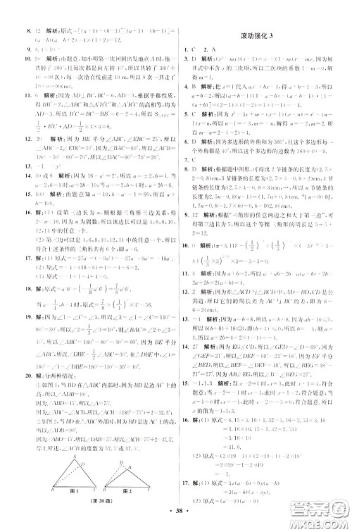 2020年初中数学小题狂做提优版七年级下册苏科版参考答案