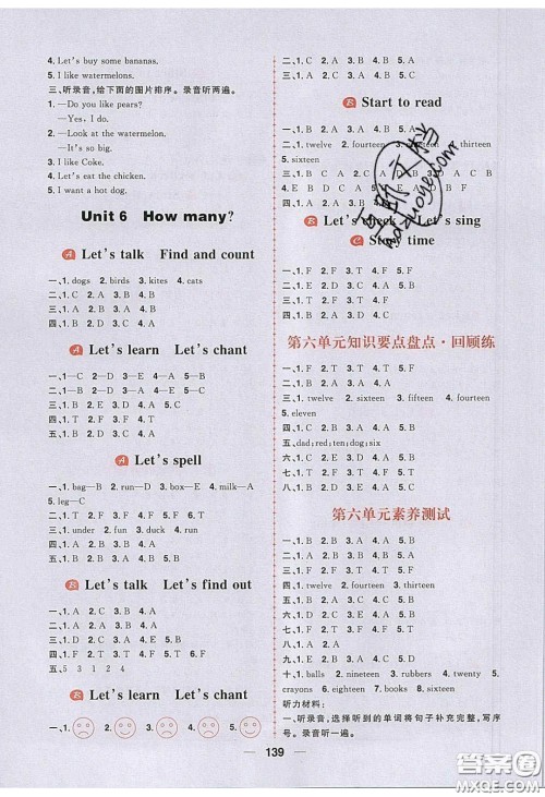 2020年核心素养天天练三年级英语下册人教版答案 2020年核心素养天天练三年级英语下册人教版答案