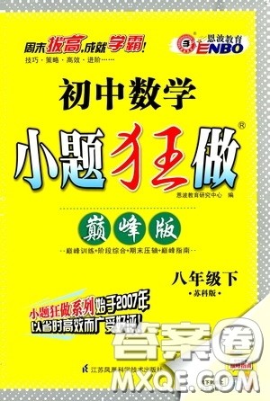 2020年初中数学小题狂做巅峰版八年级下册苏科版参考答案