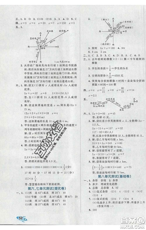 西安出版社2020新版53全优卷五年级数学下册北师版答案 西安出版社2020新版53全优卷五年级数学下册北师版答案