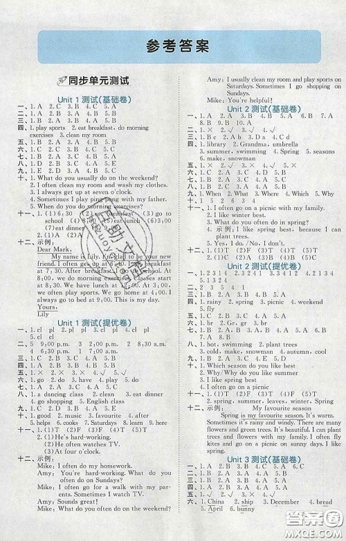 西安出版社2020新版53全优卷五年级英语下册人教版答案 西安出版社2020新版53全优卷五年级英语下册人教版答案