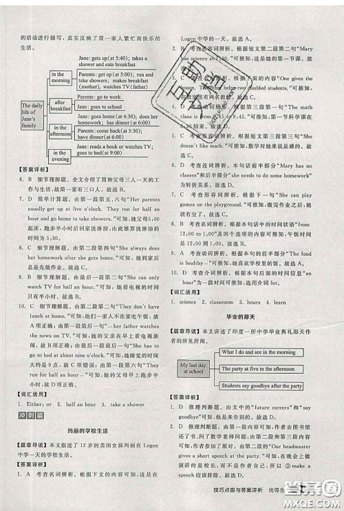 阳光出版社2020春全品优等生七年级英语下册人教版答案 阳光出版社2020春全品优等生七年级英语下册人教版答案