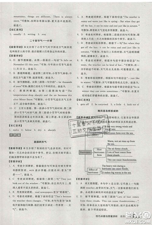 阳光出版社2020春全品优等生七年级英语下册人教版答案 阳光出版社2020春全品优等生七年级英语下册人教版答案