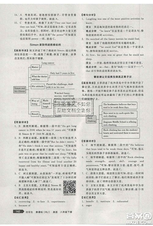 阳光出版社2020春全品优等生八年级英语下册人教版答案 阳光出版社2020春全品优等生八年级英语下册人教版答案