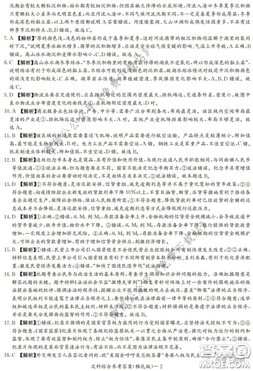 炎德英才大联考雅礼中学2020届高三月考试卷七文科综合试题及答案 炎德英才大联考雅礼中学2020届高三月考试卷七文科综合试题及答案