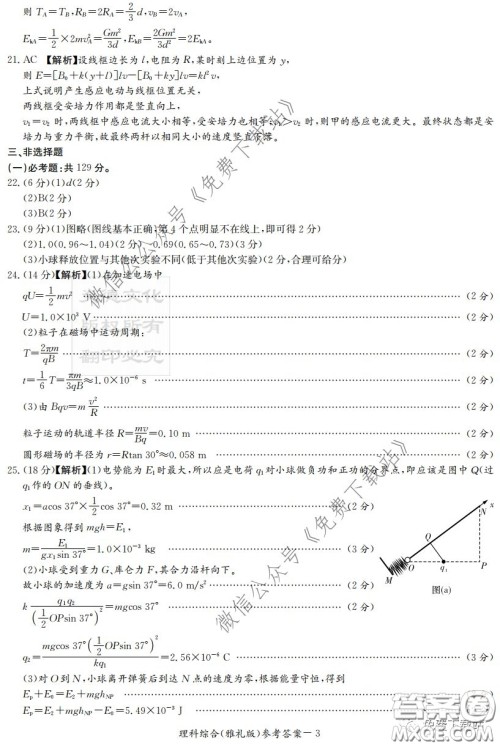 炎德英才大联考雅礼中学2020届高三月考试卷七理科综合试题及答案 炎德英才大联考雅礼中学2020届高三月考试卷七理科综合试题及答案