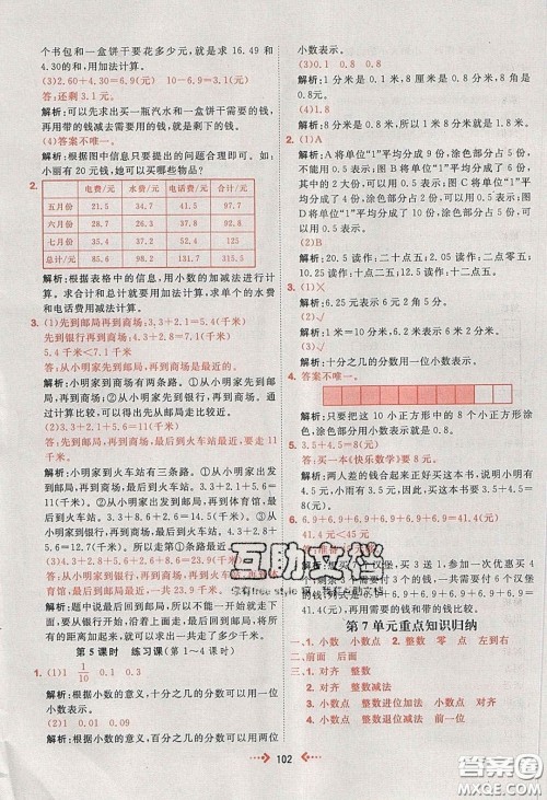 2020春快乐小博士巩固与提高三年级数学下册人教版答案