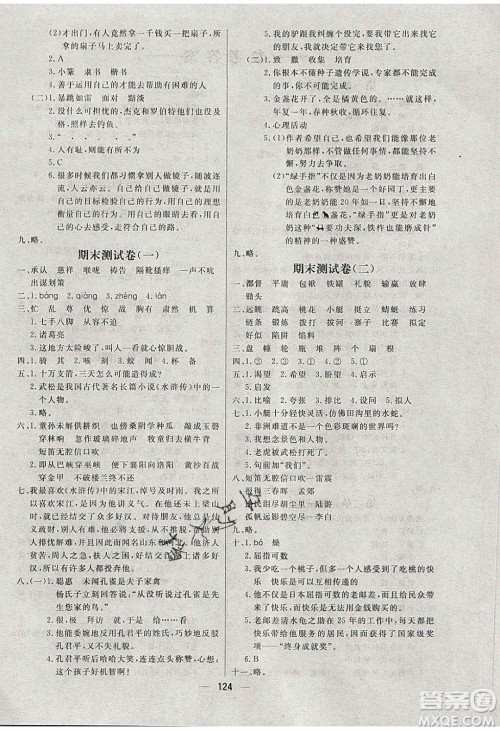 2020春快乐小博士巩固与提高五年级语文下册人教版答案 2020春快乐小博士巩固与提高五年级语文下册人教版答案