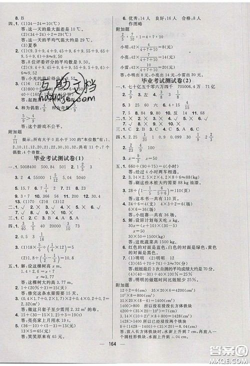 2020春快乐小博士巩固与提高六年级数学下册人教版答案 2020春快乐小博士巩固与提高六年级数学下册人教版答案