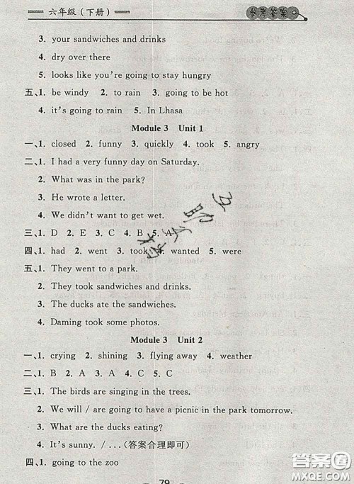 2020新版点石成金金牌每课通六年级英语下册外研版答案 2020新版点石成金金牌每课通六年级英语下册外研版答案