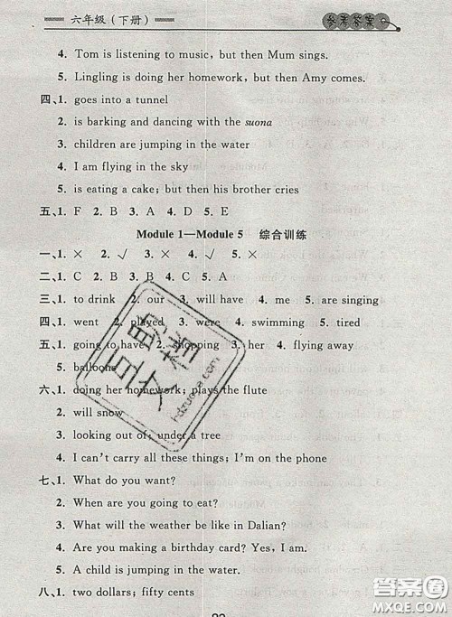 2020新版点石成金金牌每课通六年级英语下册外研版答案 2020新版点石成金金牌每课通六年级英语下册外研版答案
