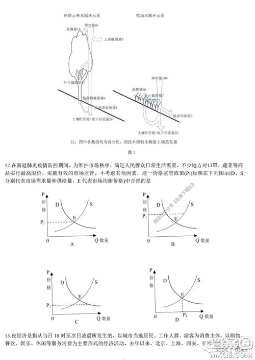 衡水中学2020年高三下学期第七次调研考试文科综合试题及答案
