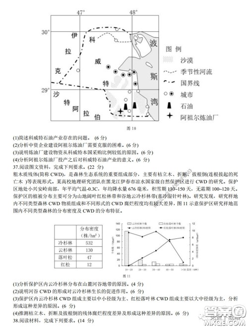 衡水中学2020年高三下学期第七次调研考试文科综合试题及答案