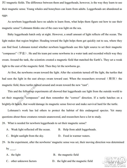 衡水中学2020年高三下学期第七次调研考试英语试题及答案 衡水中学2020年高三下学期第七次调研考试英语试题及答案