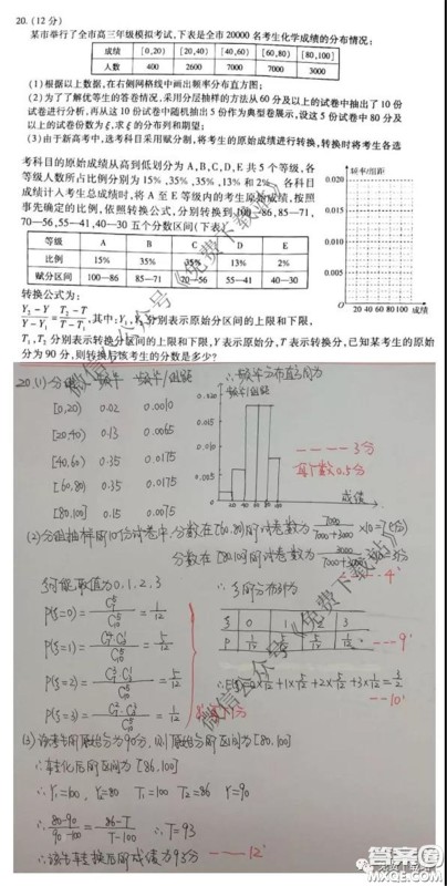 百师联盟2020届高三开年联考理科数学试题及答案