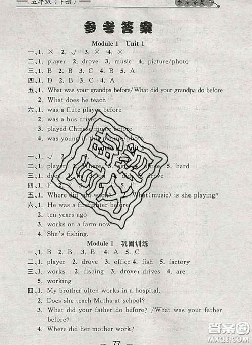 2020新版点石成金金牌每课通五年级英语下册外研版答案 2020新版点石成金金牌每课通五年级英语下册外研版答案