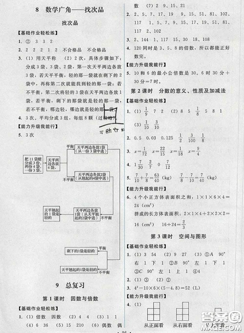 2020春能力培养与测试五年级数学下册人教版湖南专版答案