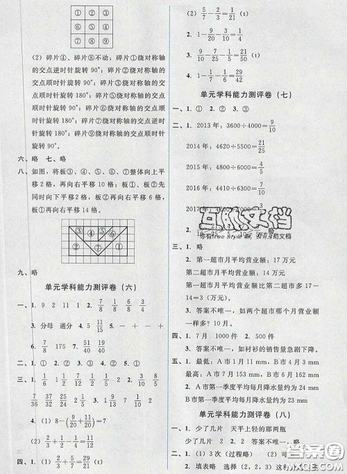 2020春能力培养与测试五年级数学下册人教版湖南专版答案