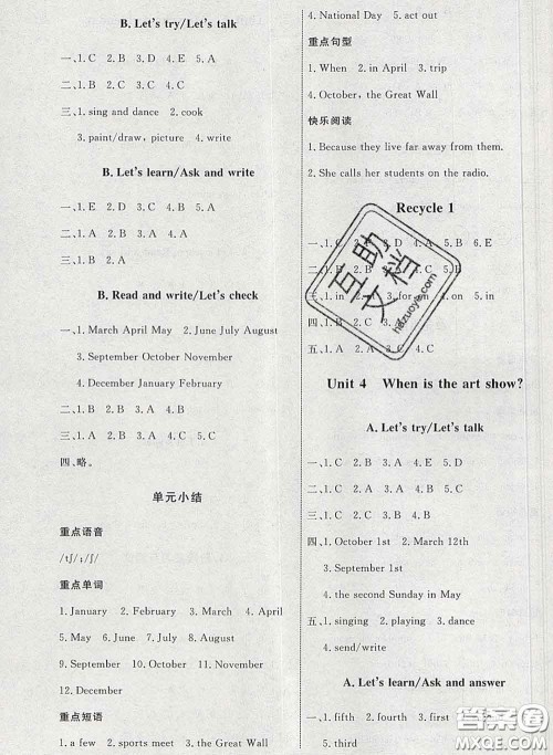 2020春能力培养与测试五年级英语下册人教版河北专版答案 2020春能力培养与测试五年级英语下册人教版河北专版答案