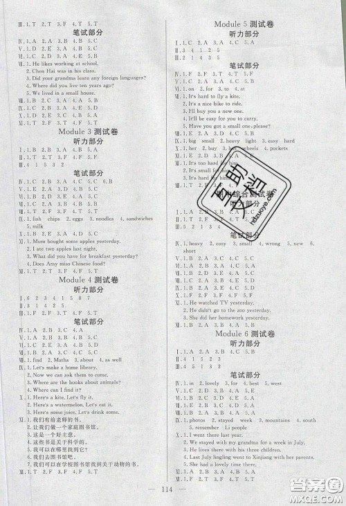 阳光出版社2020春快乐练习作业本五年级英语下册外研版答案 阳光出版社2020春快乐练习作业本五年级英语下册外研版答案