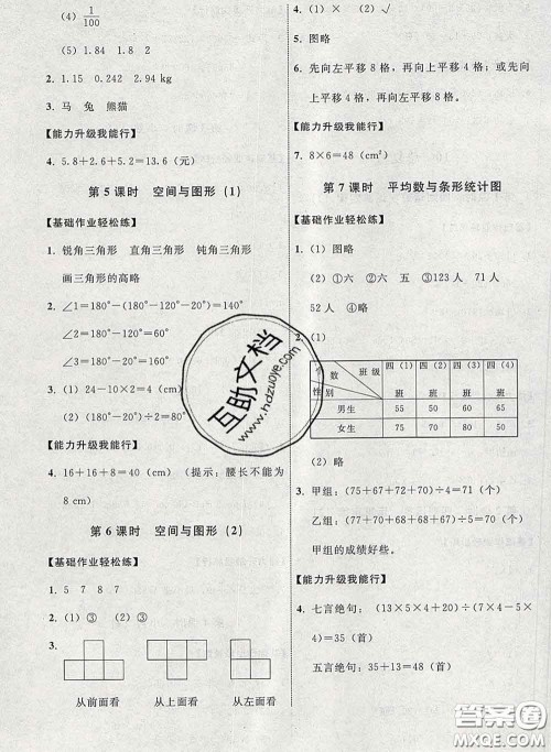 2020春能力培养与测试四年级数学下册人教版河北专版答案