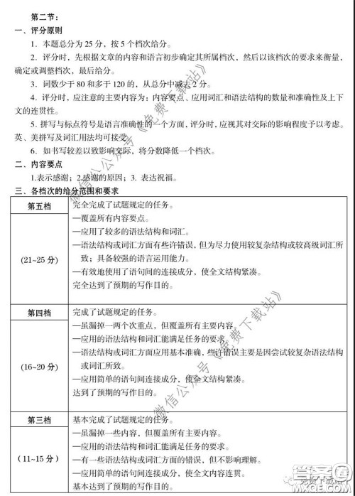 龙岩市2020年高中毕业班教学质量检查英语答案 龙岩市2020年高中毕业班教学质量检查英语答案