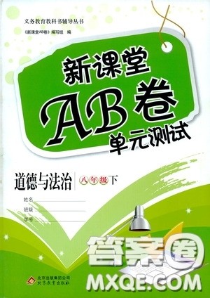 2020年新课堂AB卷单元测道德与法治八年级下册参考答案