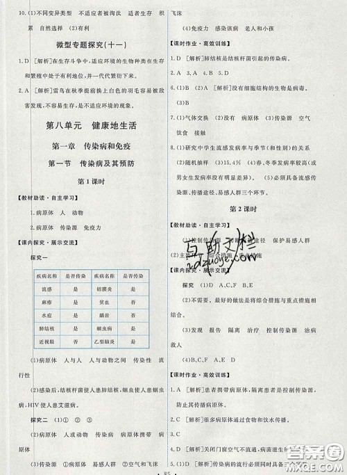 2020春能力培养与测试八年级生物下册人教版答案 2020春能力培养与测试八年级生物下册人教版答案