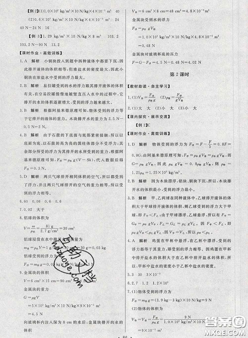 2020春能力培养与测试八年级物理下册人教版答案