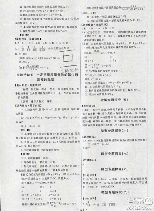2020春能力培养与测试九年级化学下册人教版答案